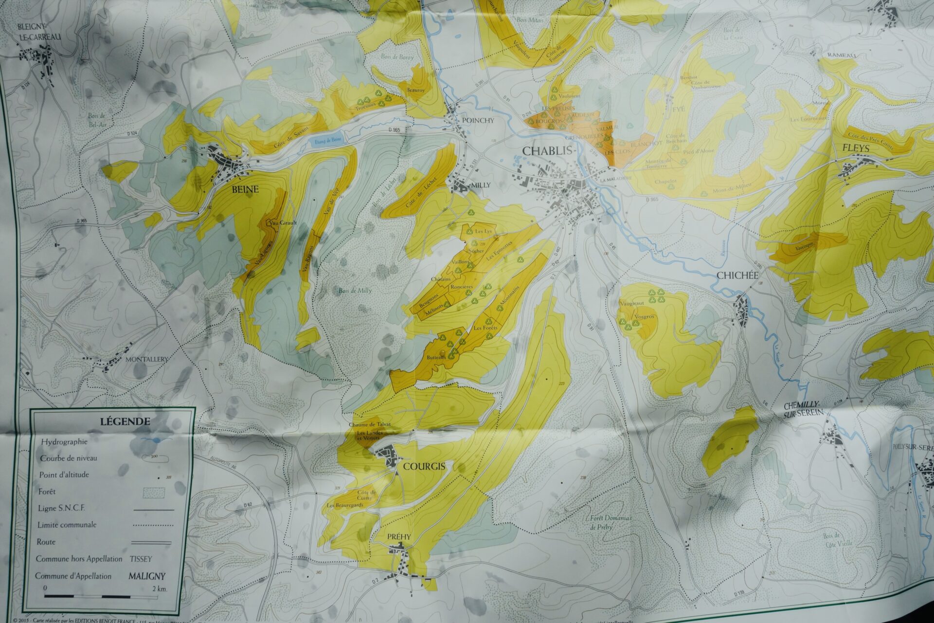 A wine guide map of chablis