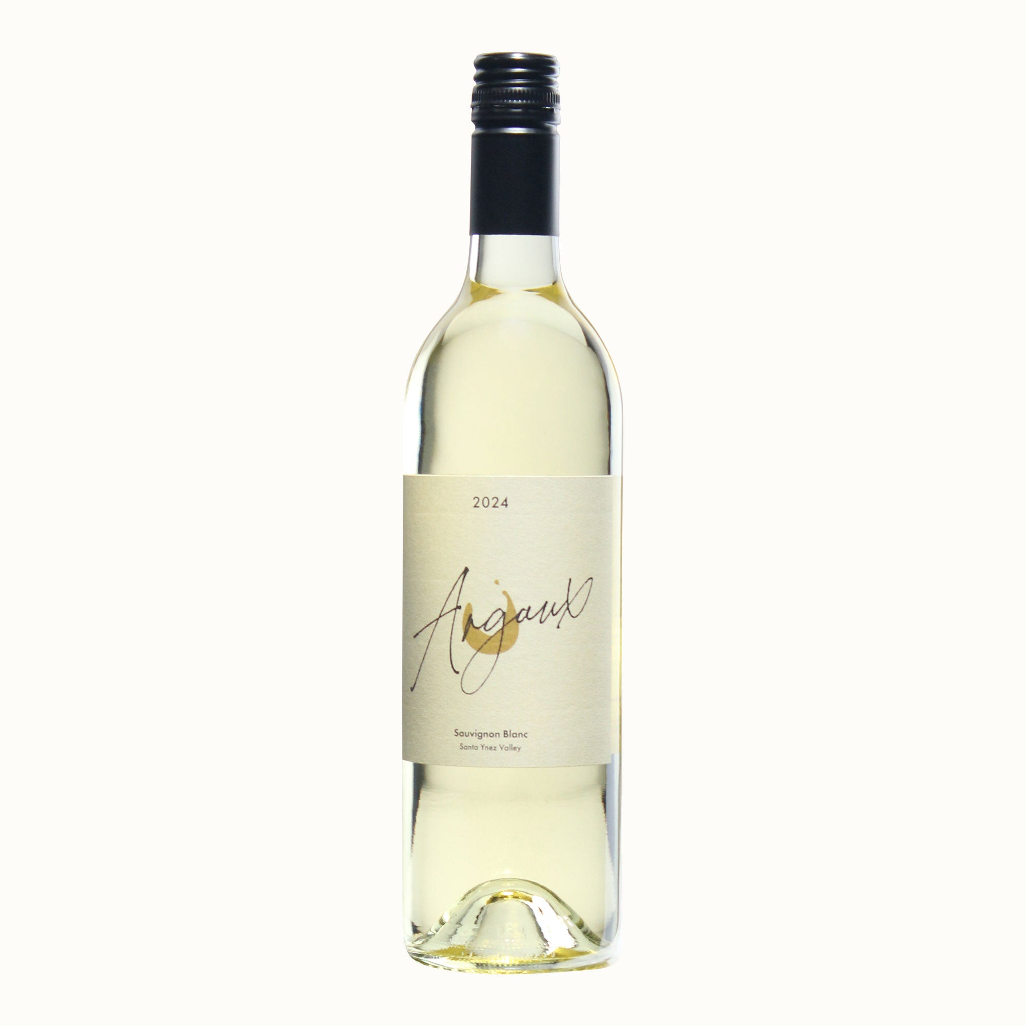 Bottle of Argaux  Sauvignon Blanc wine bottle with a label on a white background