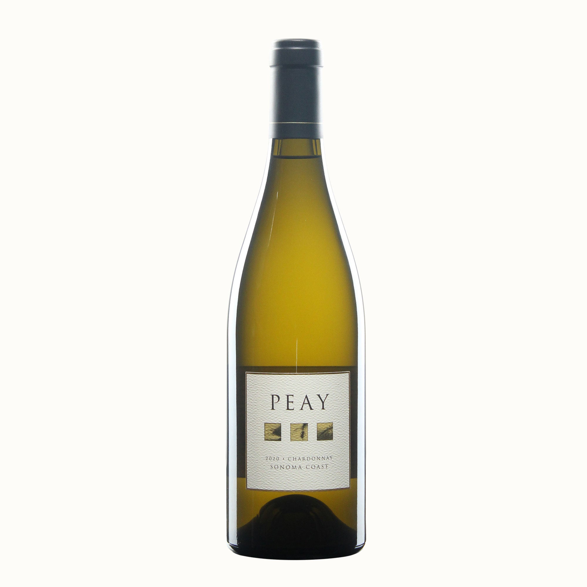 Peay Chardonnay Wine bottle with  white background